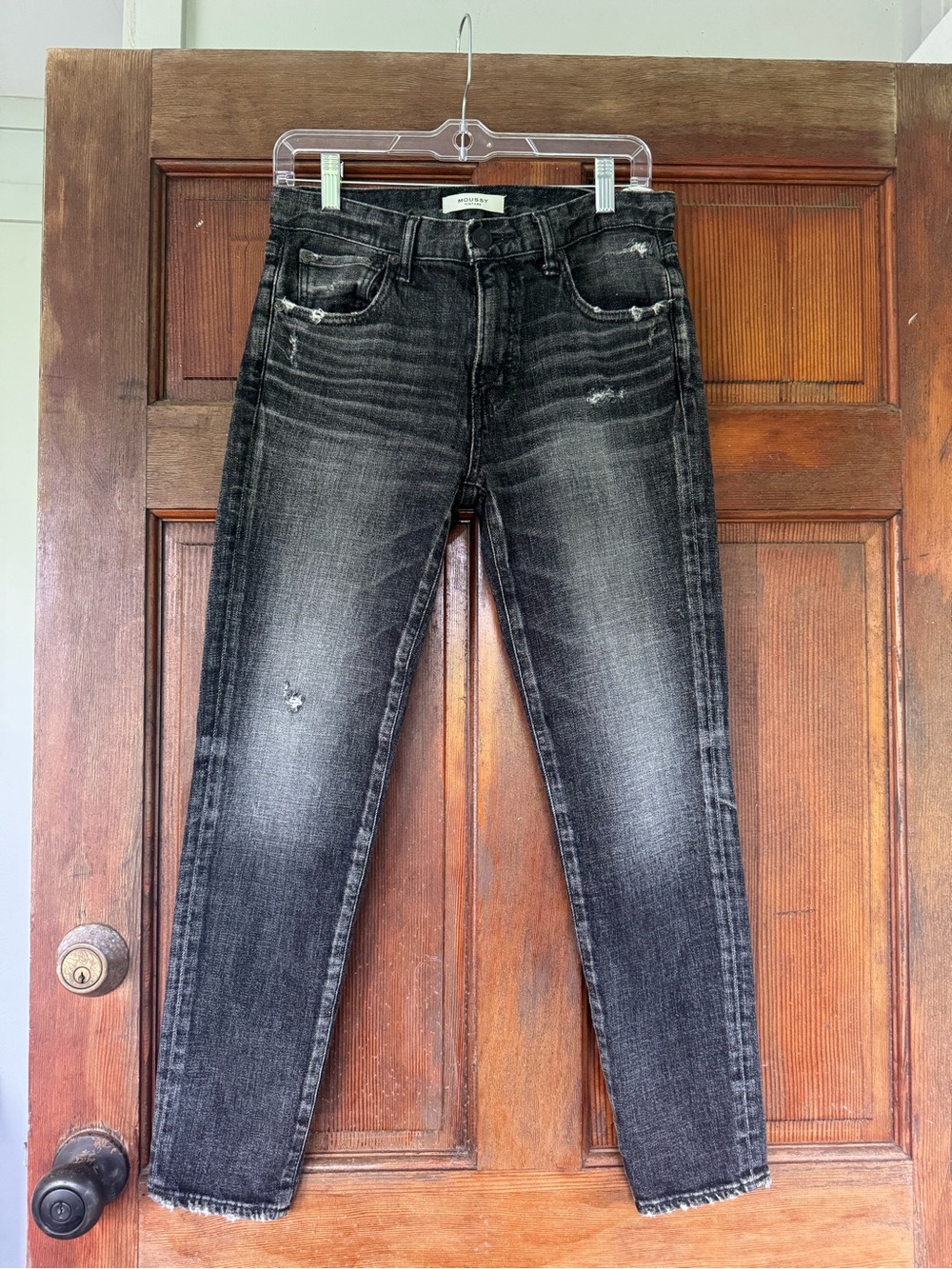 Moussy Gray-Black Washed Skinny Jeans